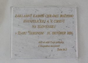 Základný kameň chrámu Božieho ECAV v Žiari nad Hronom